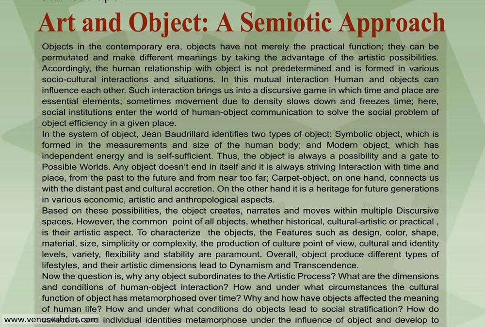 Call for Art and Object Conference: A Semiotic Approach